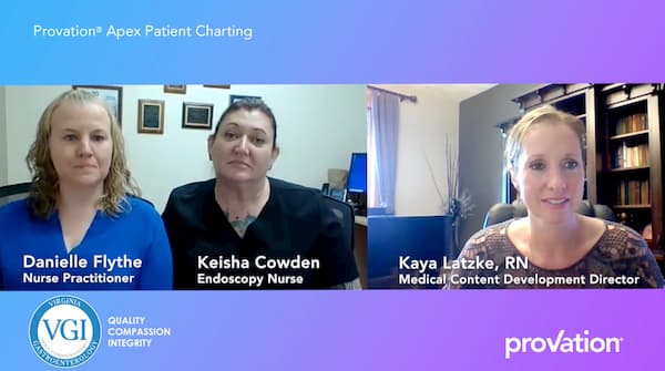Provation Apex Patient Charting testimonial video screenshot
