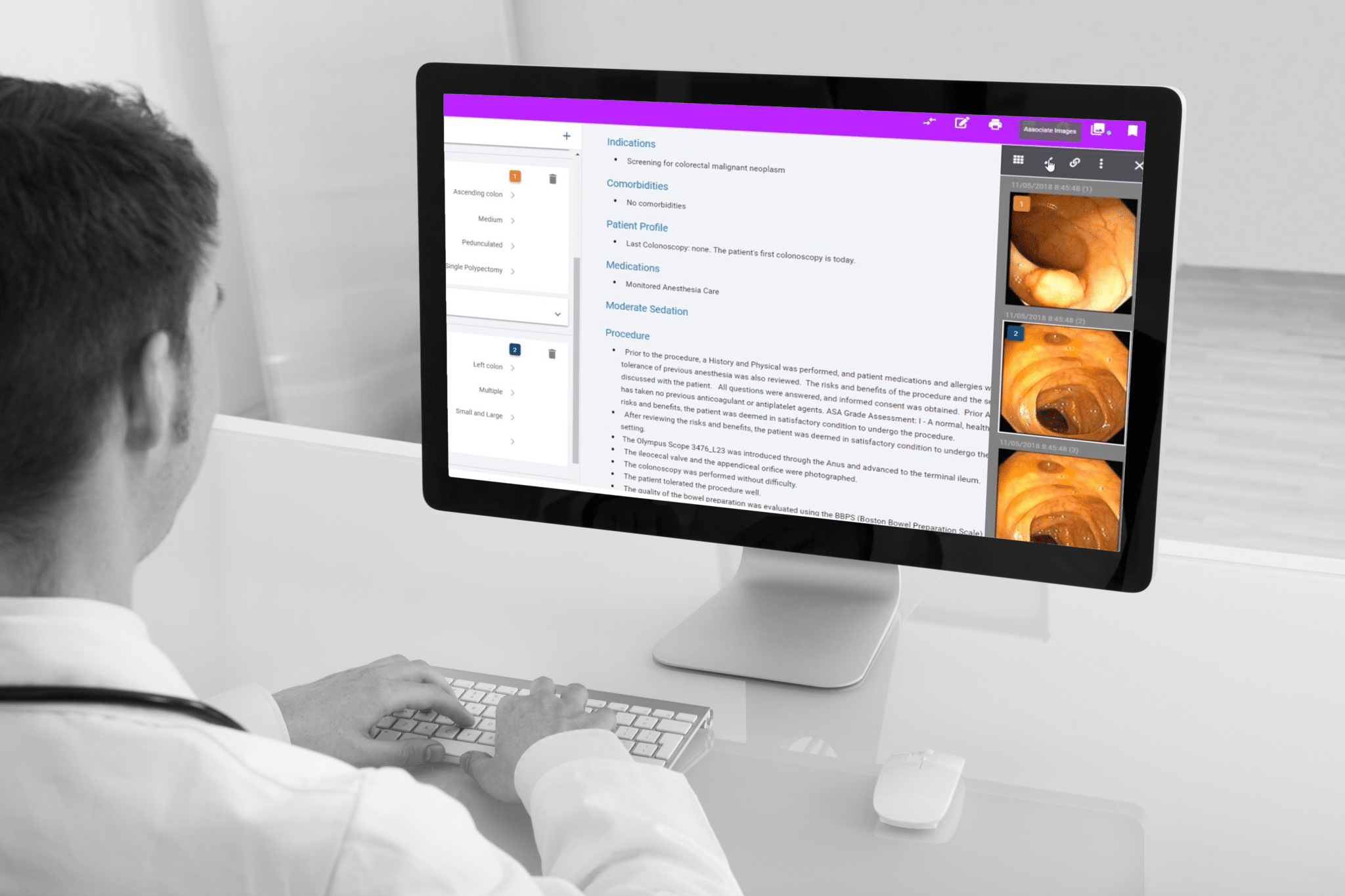 Apex screen color - large Physician clinical documentation software Provation Apex screen