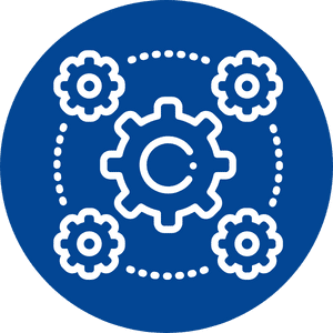 Interoperable Icon Icon displaying gears to represent interoperability