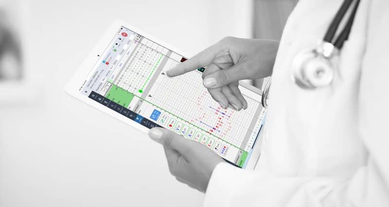 AIMS Anesthesia software featuring the vitals chart functionality, with Provation iPro