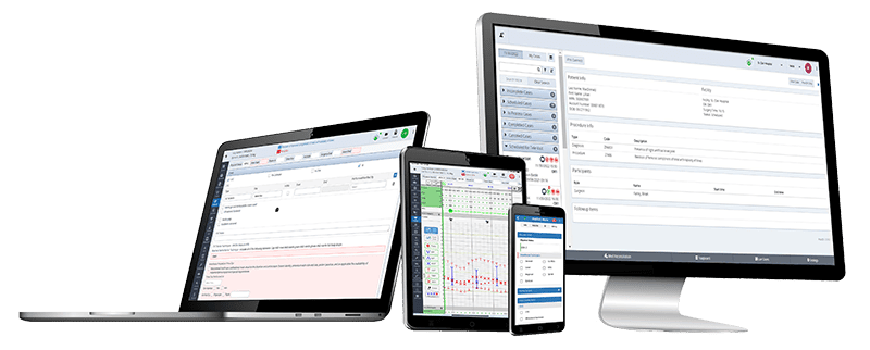 AIMS Software is shown on a tablet, smart phone, and desktop device to display device-agnostic capability