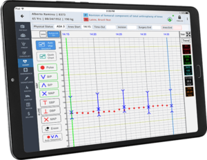 Provation iPro AIMS Vitals Chart on mobile iPad