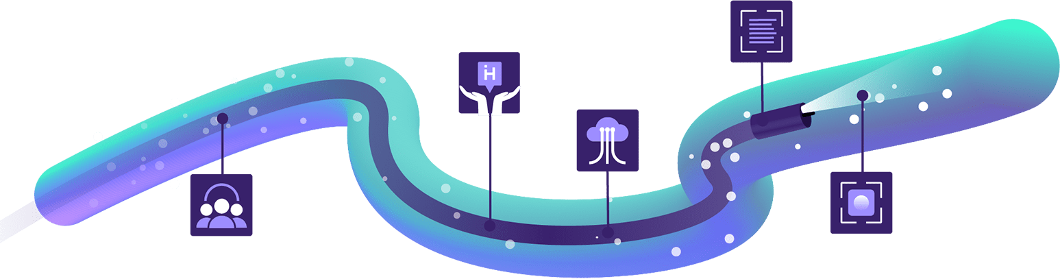 Image of a scope device with "Iterative Health" colors