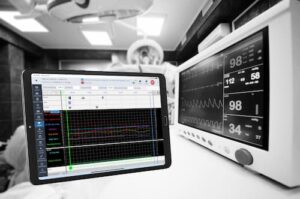 Medical charting software and hospital vitals machine