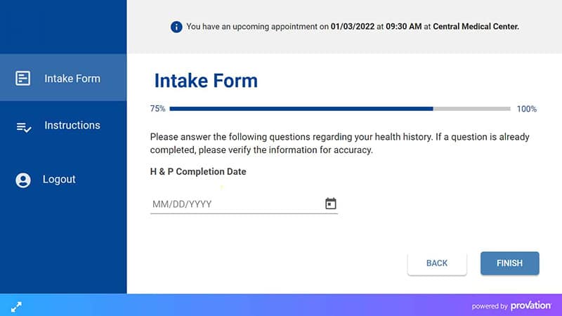 Provation Apex Online Intake