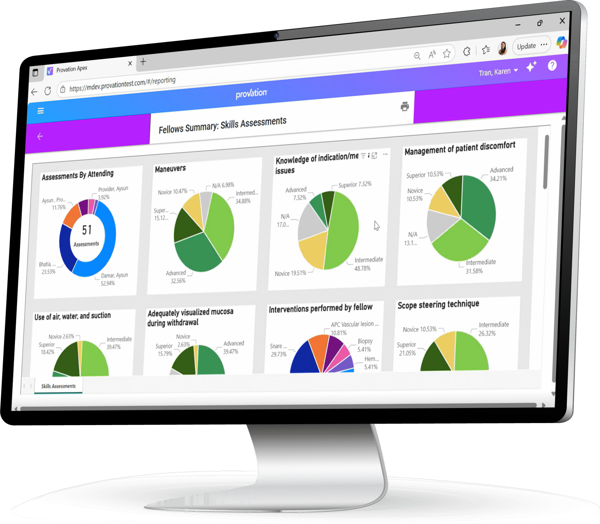 right facing computer - fellows skills assessment reporting top of screen right facing computer - fellows skills assessment reporting top of screen