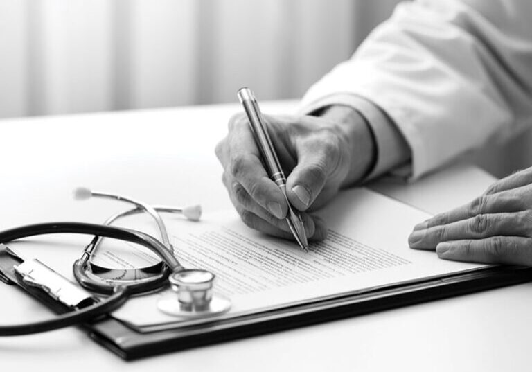 doctor writing notes
