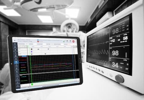 Medical charting software and hospital vitals machine